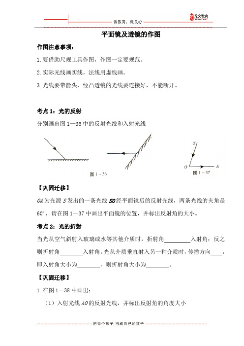 平面镜及透镜的作图