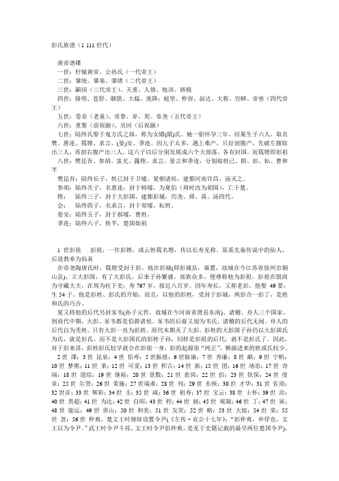彭氏族谱1-145代