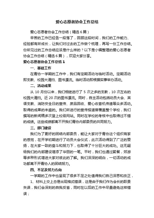 爱心志愿者协会工作总结