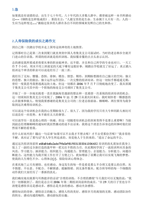 我的寿险之路演讲稿