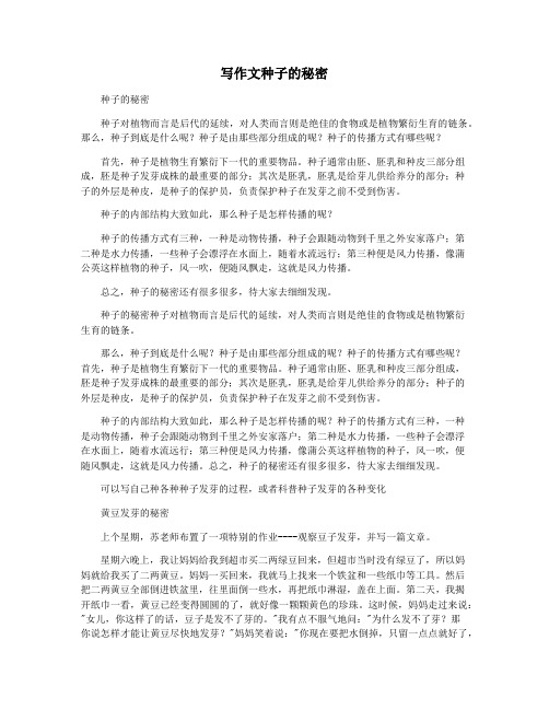 写作文种子的秘密