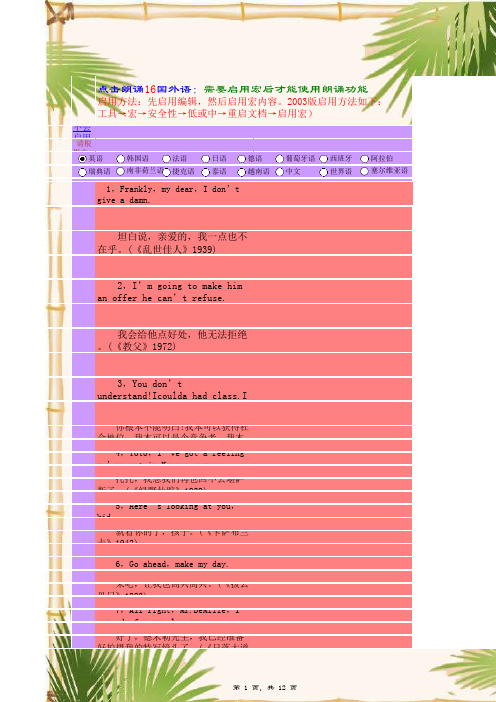 100句美国电影经典台词