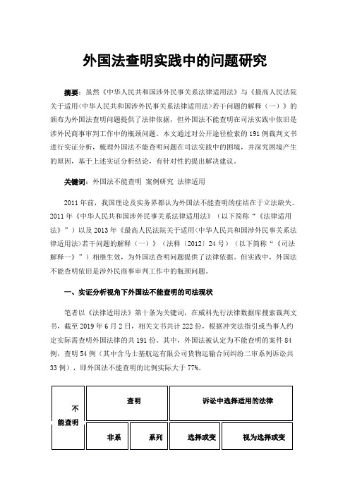 外国法查明实践中的问题研究