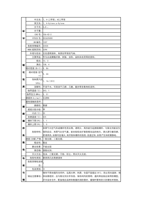 甲苯理化性质表