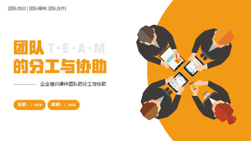 简约企业培训课件团队的分工与协助PPT模板