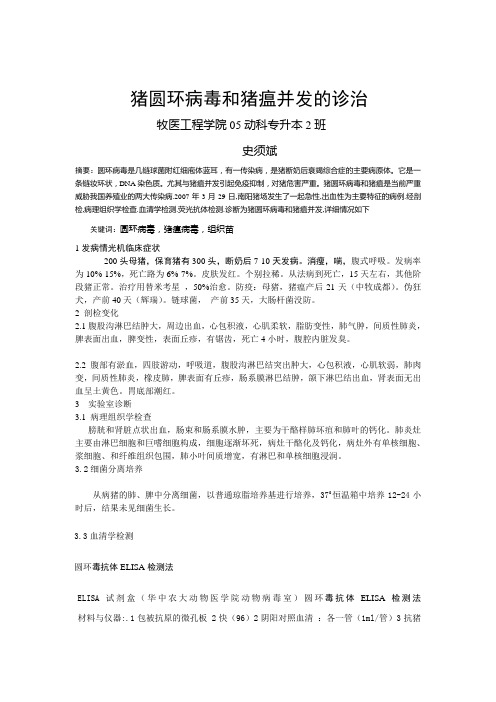 猪圆环病毒和猪瘟并发的诊