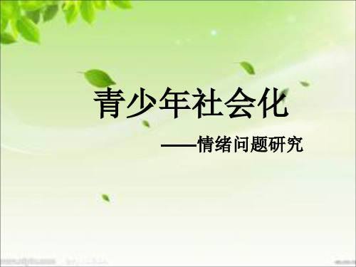 青少年情绪问题研究