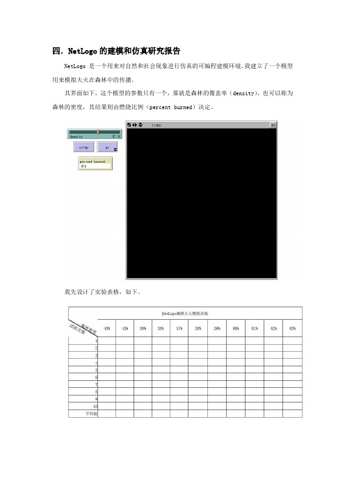 NetLogo的建模和仿真研究报告