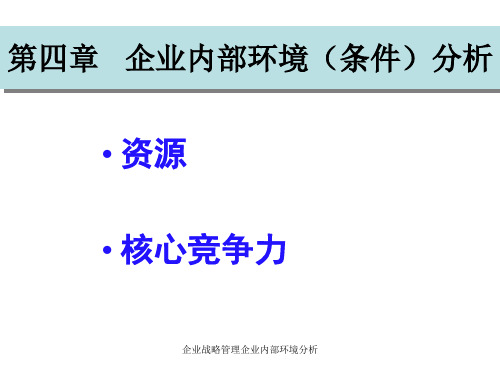 企业战略管理企业内部环境分析