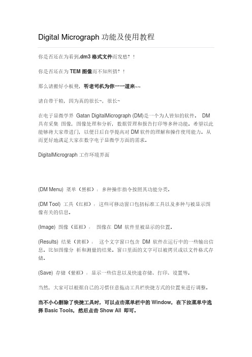 Digital Micrograph功能及使用教程