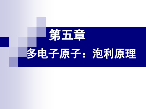 多电子原子泡利原理