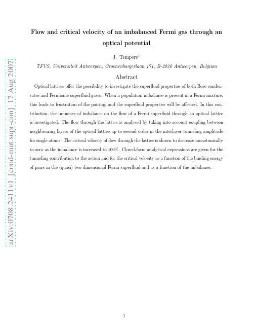 Flow and critical velocity of an imbalanced Fermi gas through an optical potential