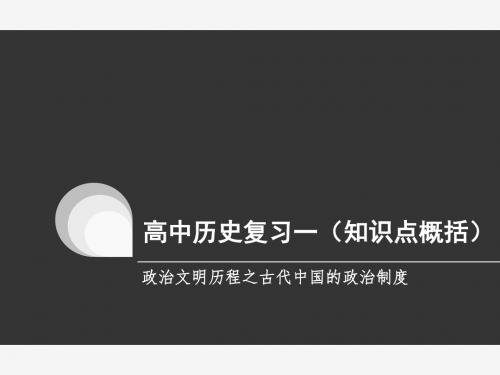 高中历史第一单元粗略复习知识点