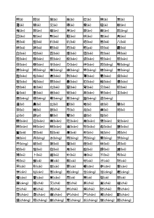中考汉字大全