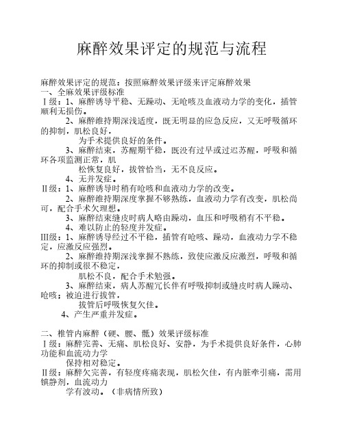 4.8.4.3.c麻醉效果评定的规范与流程