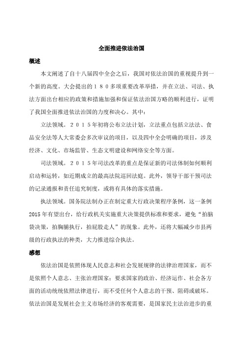《形势与政策》全面推进依法治国
