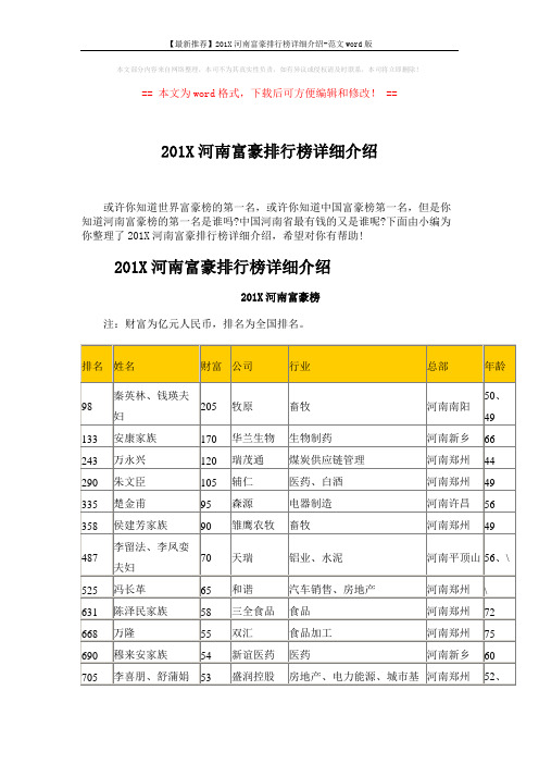 【最新推荐】201X河南富豪排行榜详细介绍-范文word版 (3页)