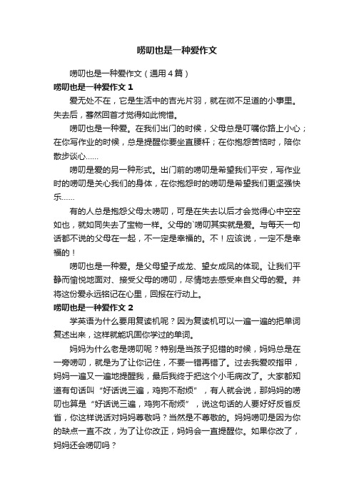 唠叨也是一种爱作文（通用4篇）