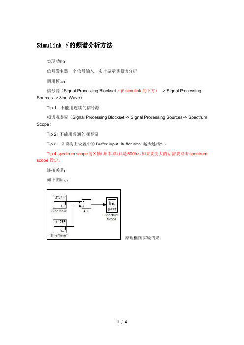 Simlink下频谱分析方法