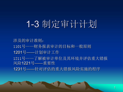 1-3 制定审计计划ppt课件