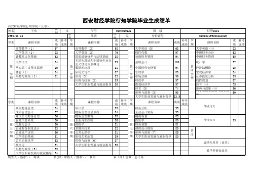 成绩单模板(财务管理学)
