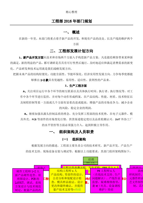 工程部新组织架构及操作规范规划