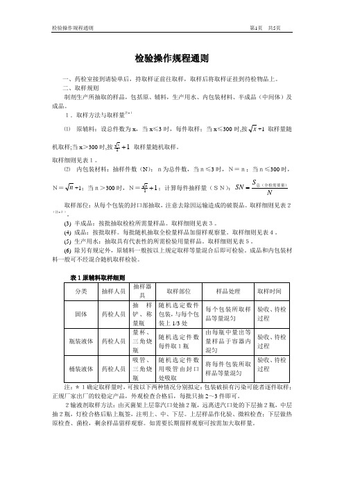 检验操作规程通则