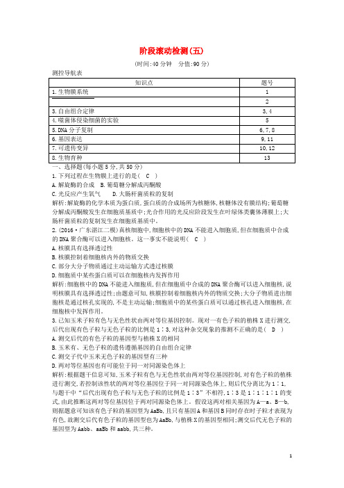 (水滴系列)高中生物阶段滚动检测(五)