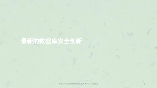 利用OracleDatabase12c实现万无一失的安全性课件