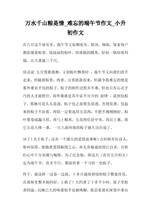 万水千山粽是情_难忘的端午节作文600字_小升初作文.doc