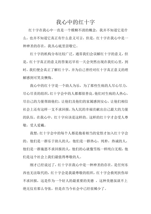我心中的红十字