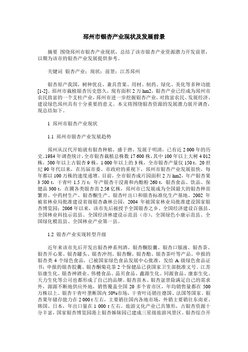 邳州市银杏产业现状及发展前景