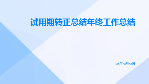 试用期转正总结年终工作总结PPT