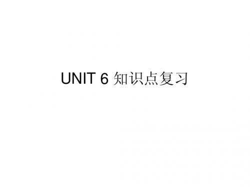 UNIT 6 知识点复习