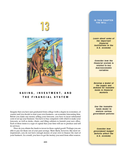 13 - Saving, Investment, and the Financial System