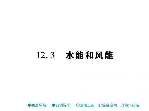 教科版八年级物理下册同步教学PPT课件12.3 水能和风能