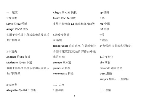 音乐术语大全