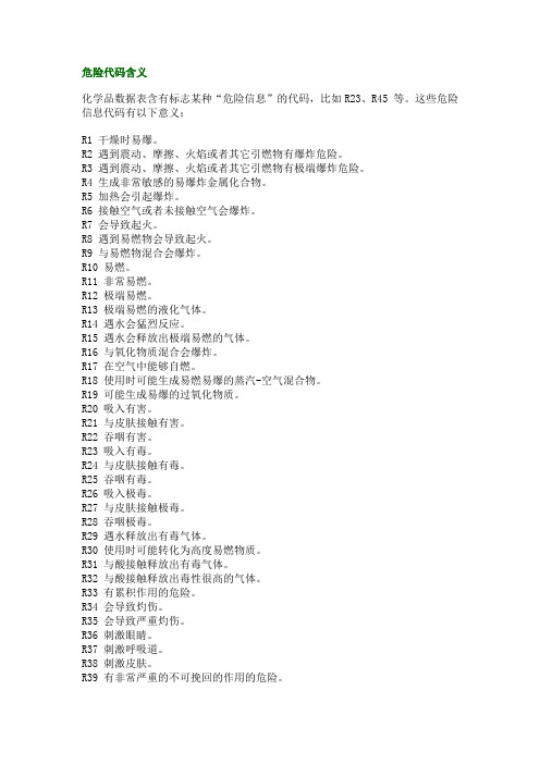 危险代码含义