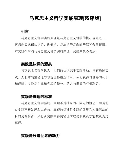 马克思主义哲学实践原理[浓缩版]
