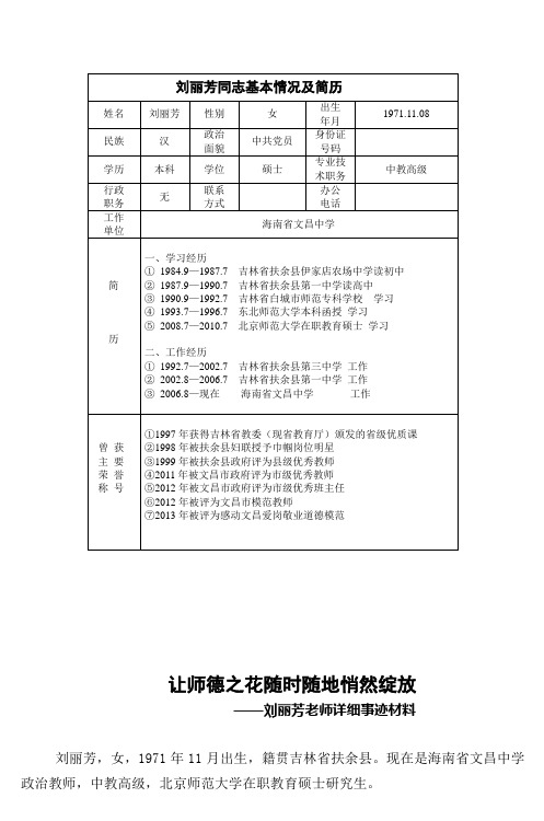 刘丽芳同志基本情况及简历_2