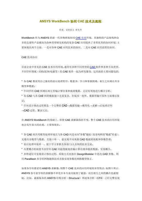 ANSYS WorkBench协同CAE技术及流程