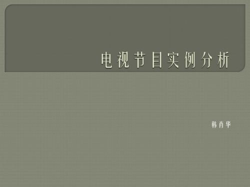 电视节目实例分析