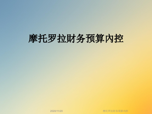 摩托罗拉财务预算内控
