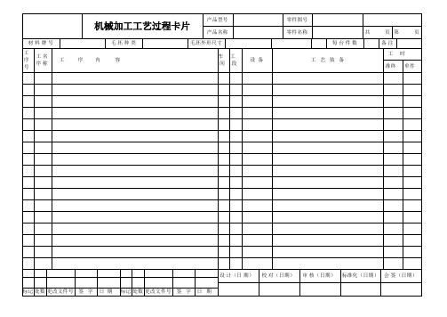 机械加工工艺卡片(整理)