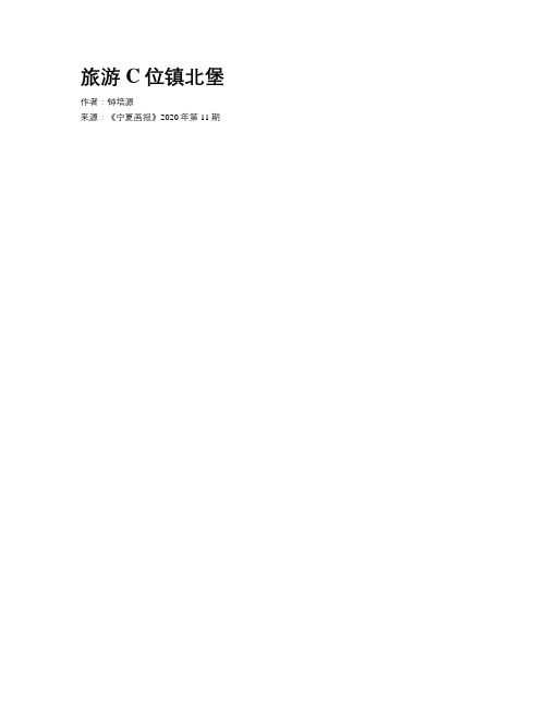 旅游C位镇北堡