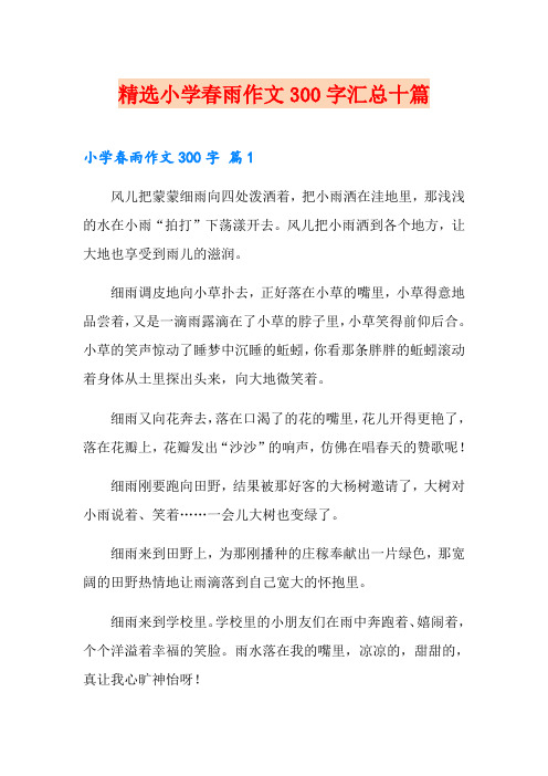 精选小学春雨作文300字汇总十篇