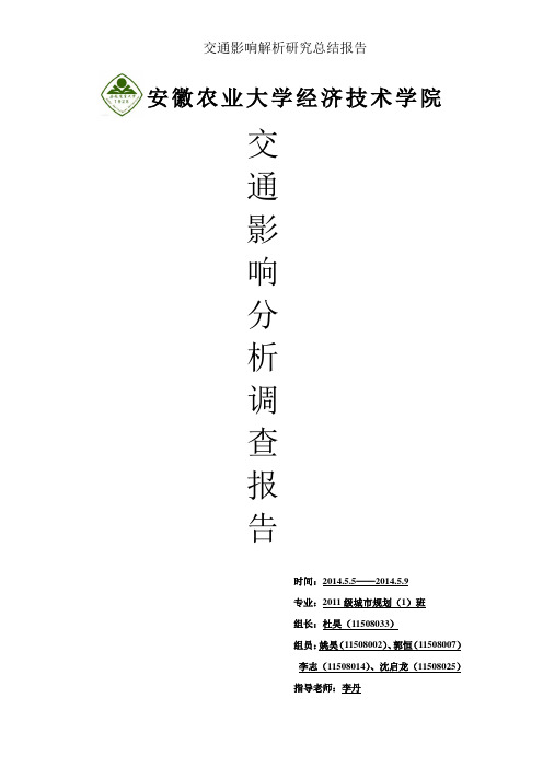 交通影响分析研究总结报告