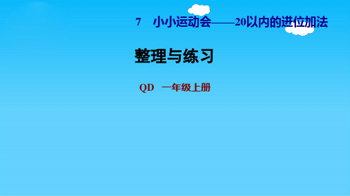 一年级上册数学习题课件-20以内的进位加法 整理与练习 青岛版(共11张PPT)