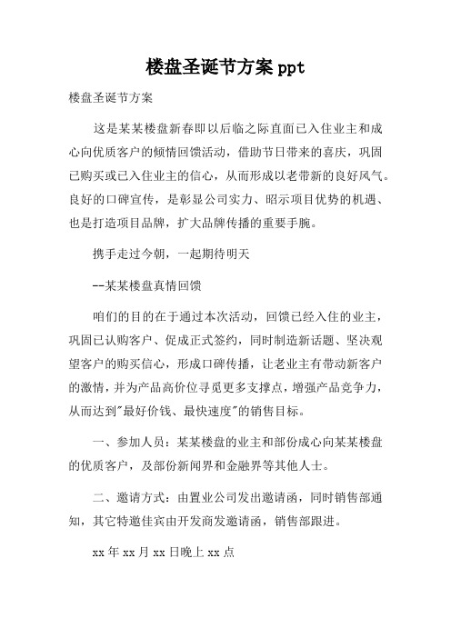 楼盘圣诞节方案ppt