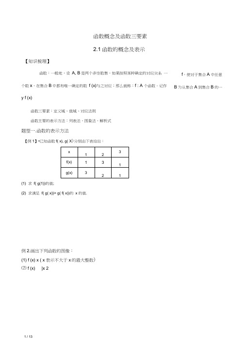 函数表示与三要素